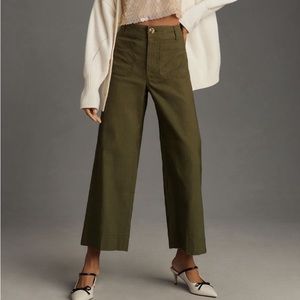 Maeve Olive Wide Leg Pants